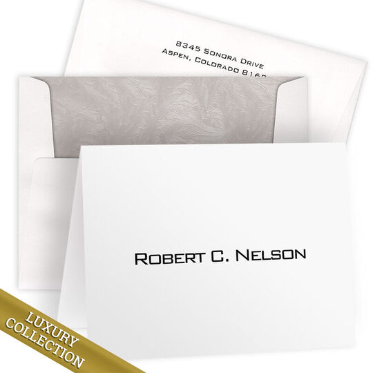 Luxury Nelson Folded Note Card Collection - Raised Ink
